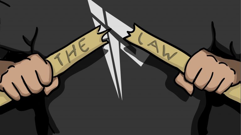 человек ломает закон